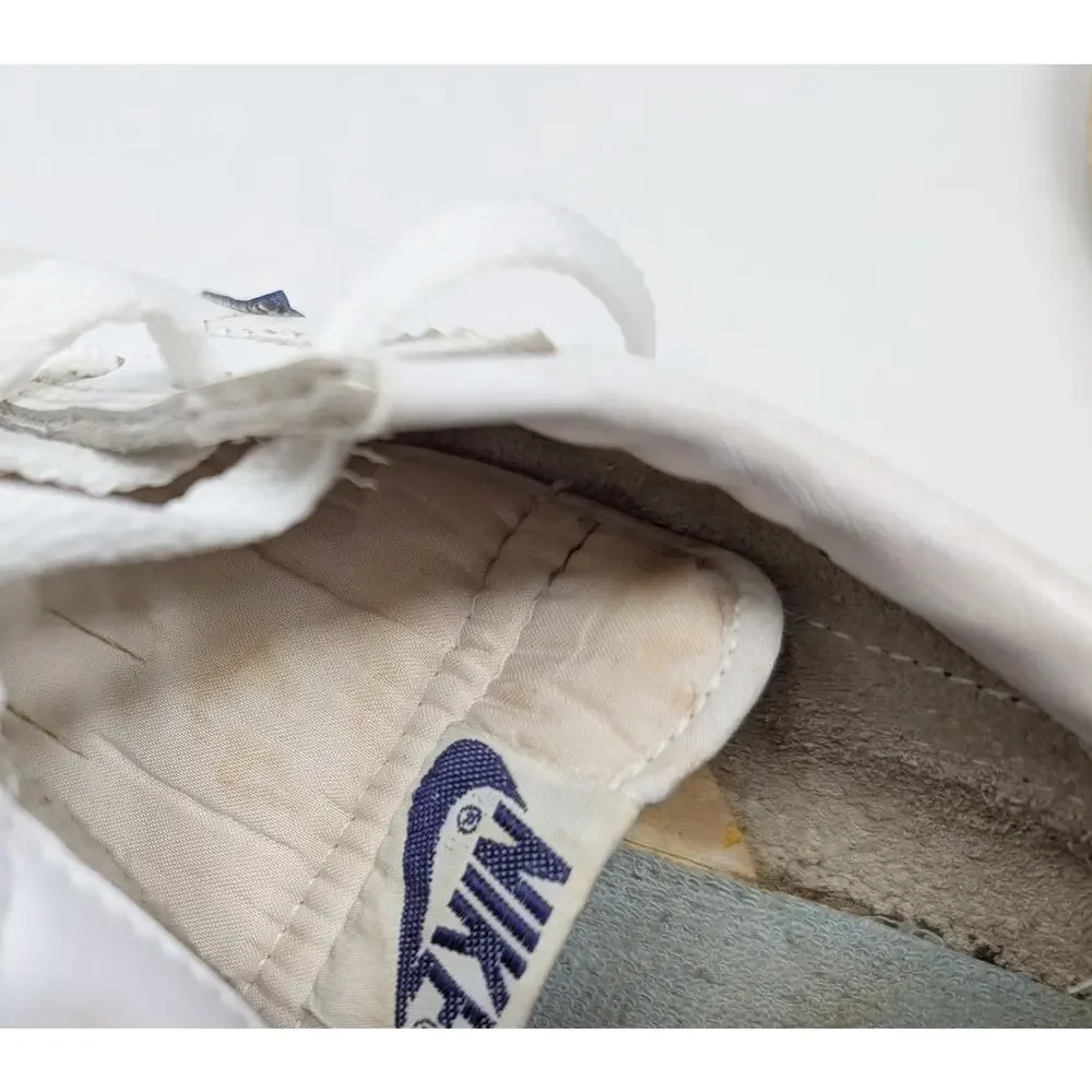 Vintage Nike Leather Bruin Leather White Blue Shoes Korea Men's Size 13